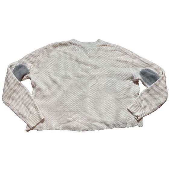 BDG ivory twist cable chunky knit sweater with elbow patch sz XS - Picture 2 of 8